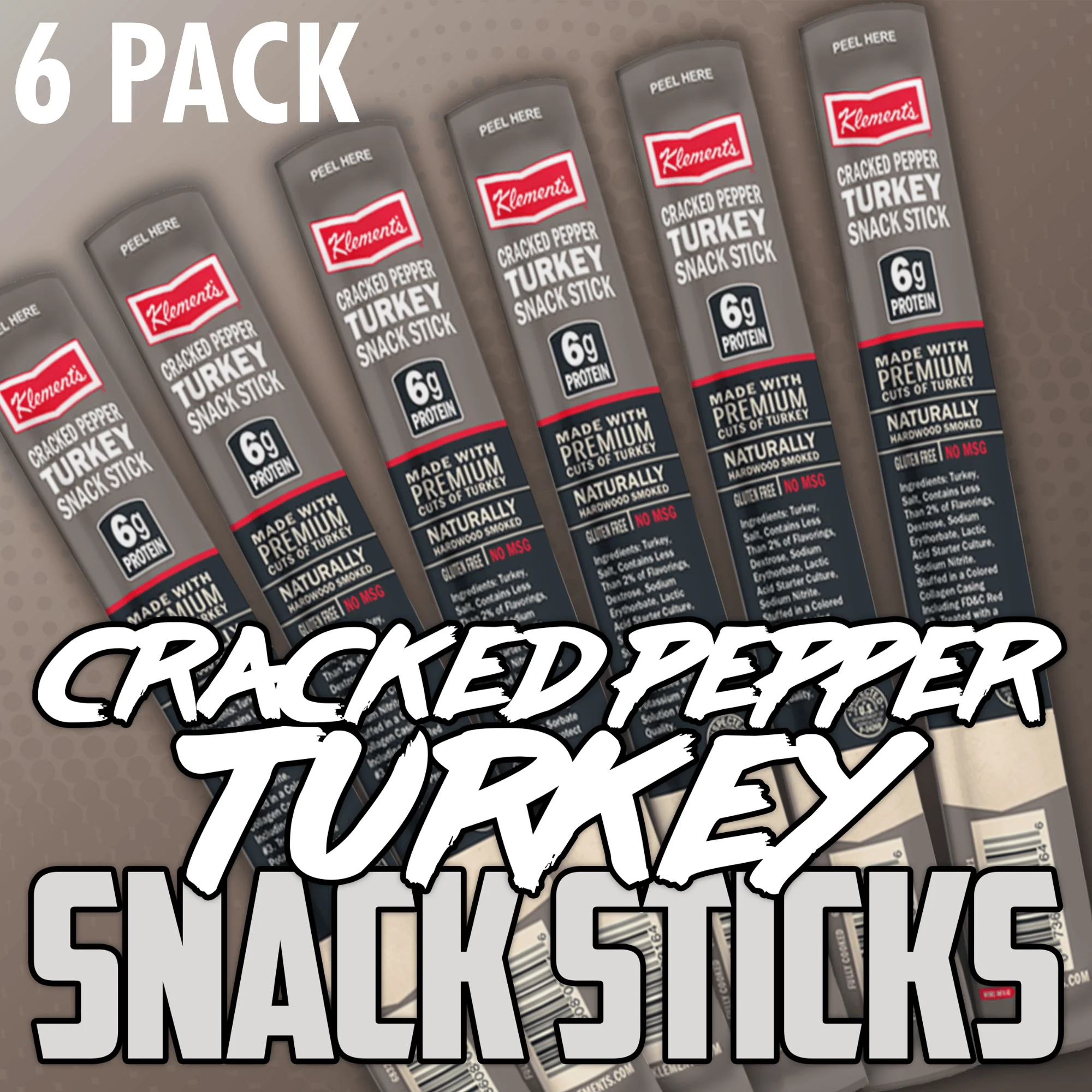 6 Pack of Cracked Pepper Turkey Sticks - Tiktok