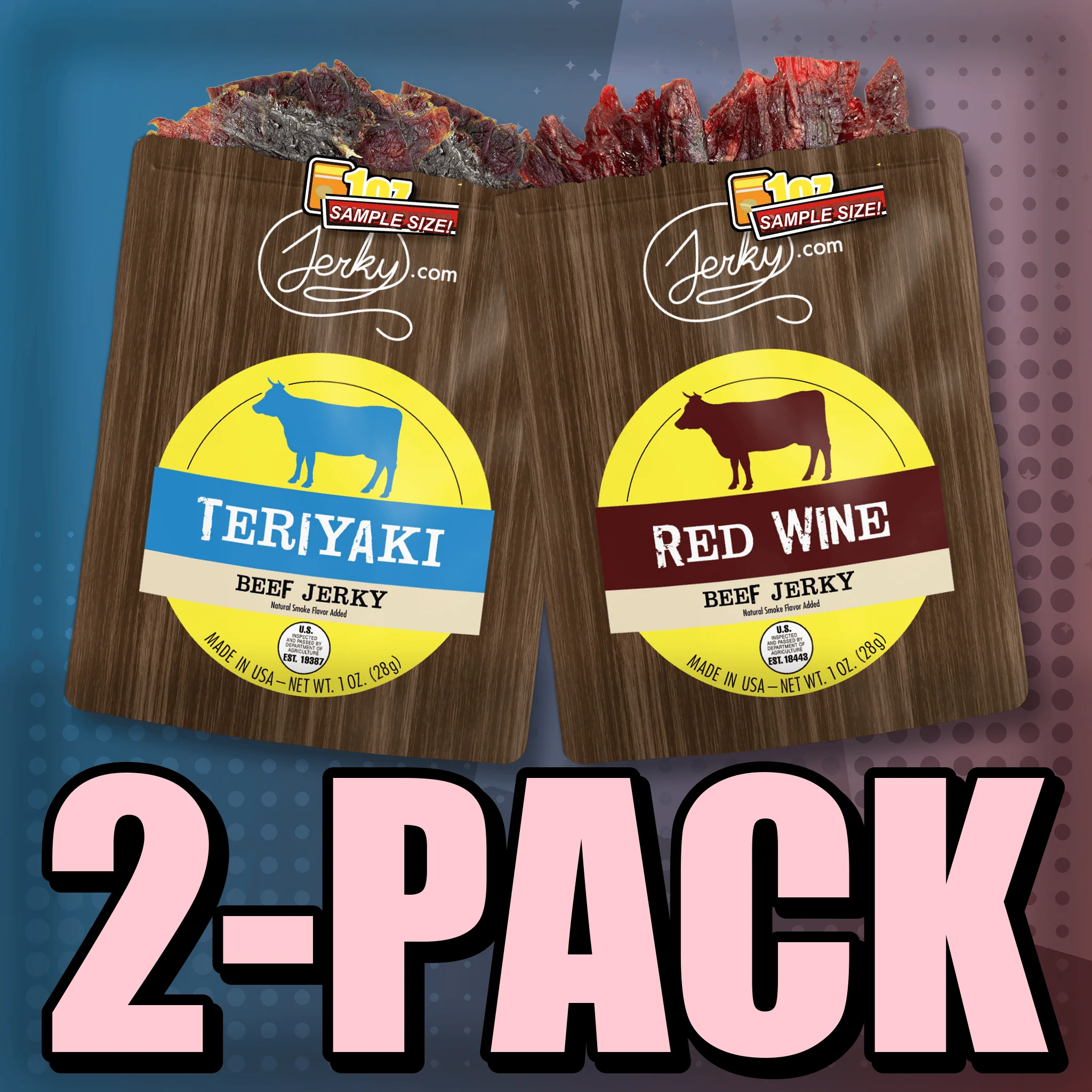 Teriyaki & Red Wine Flavored Jerky 2-Pack