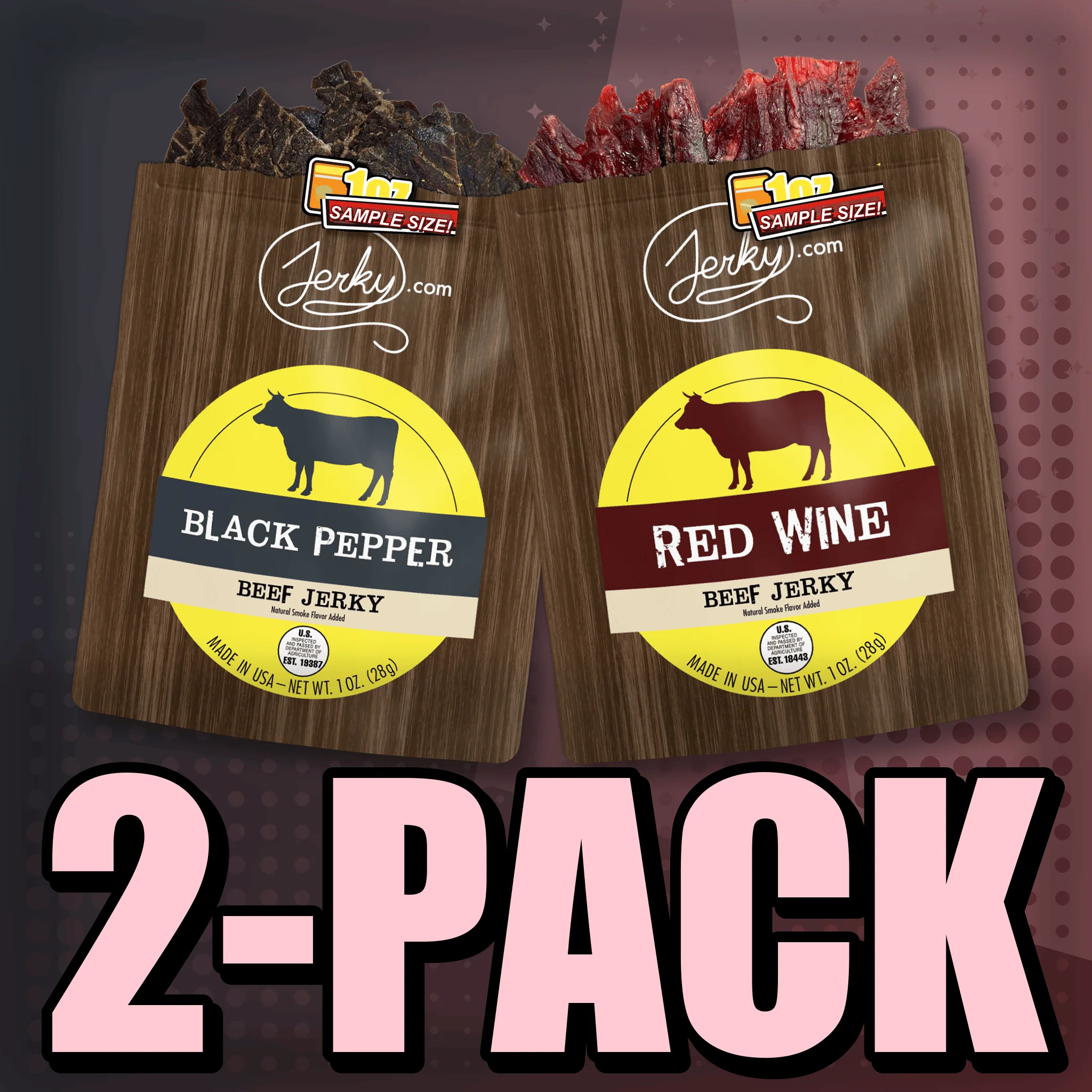 Black Pepper & Red Wine Flavored Jerky2-Pack