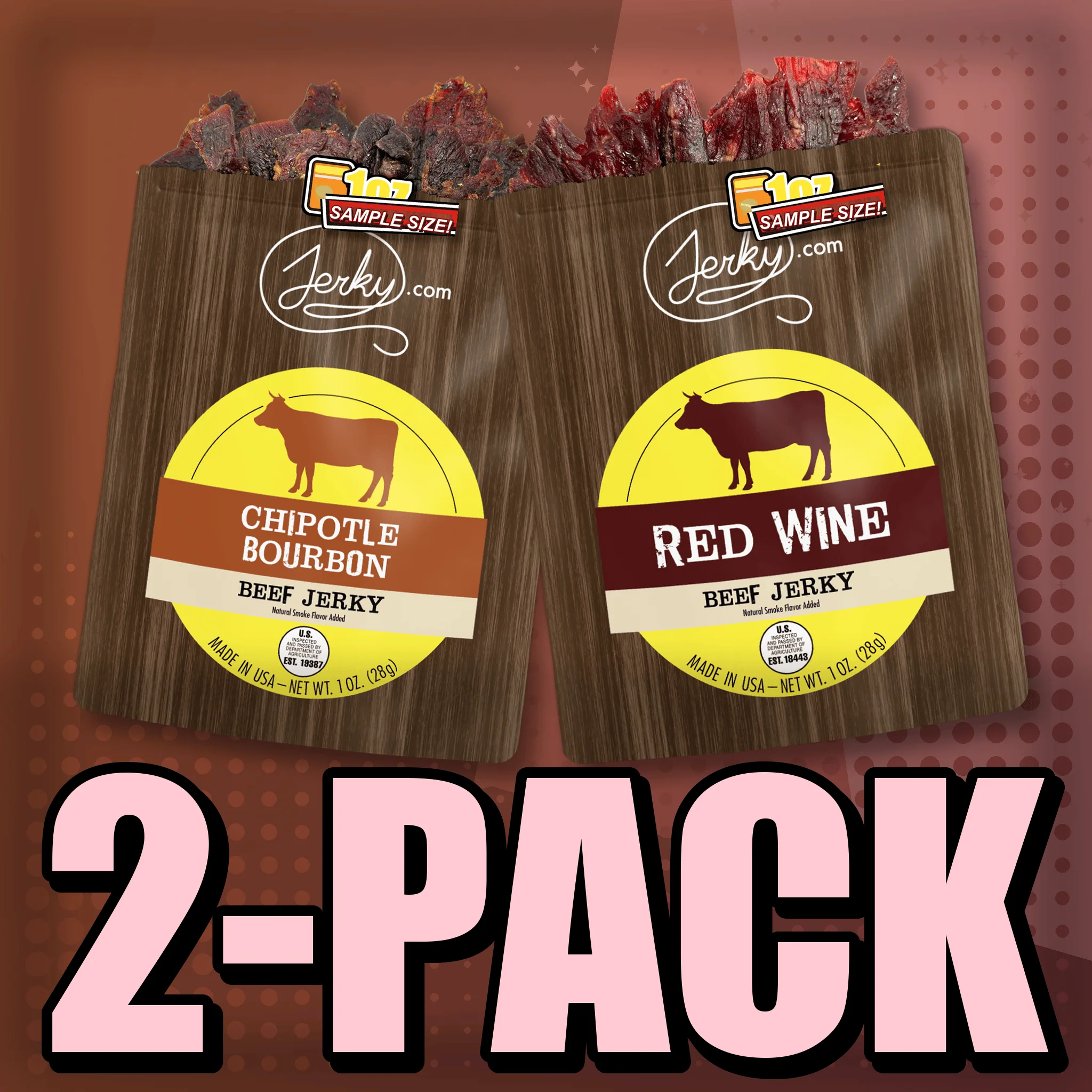 Chipotle Bourbon & Red Wine Flavored Jerky 2-Pack