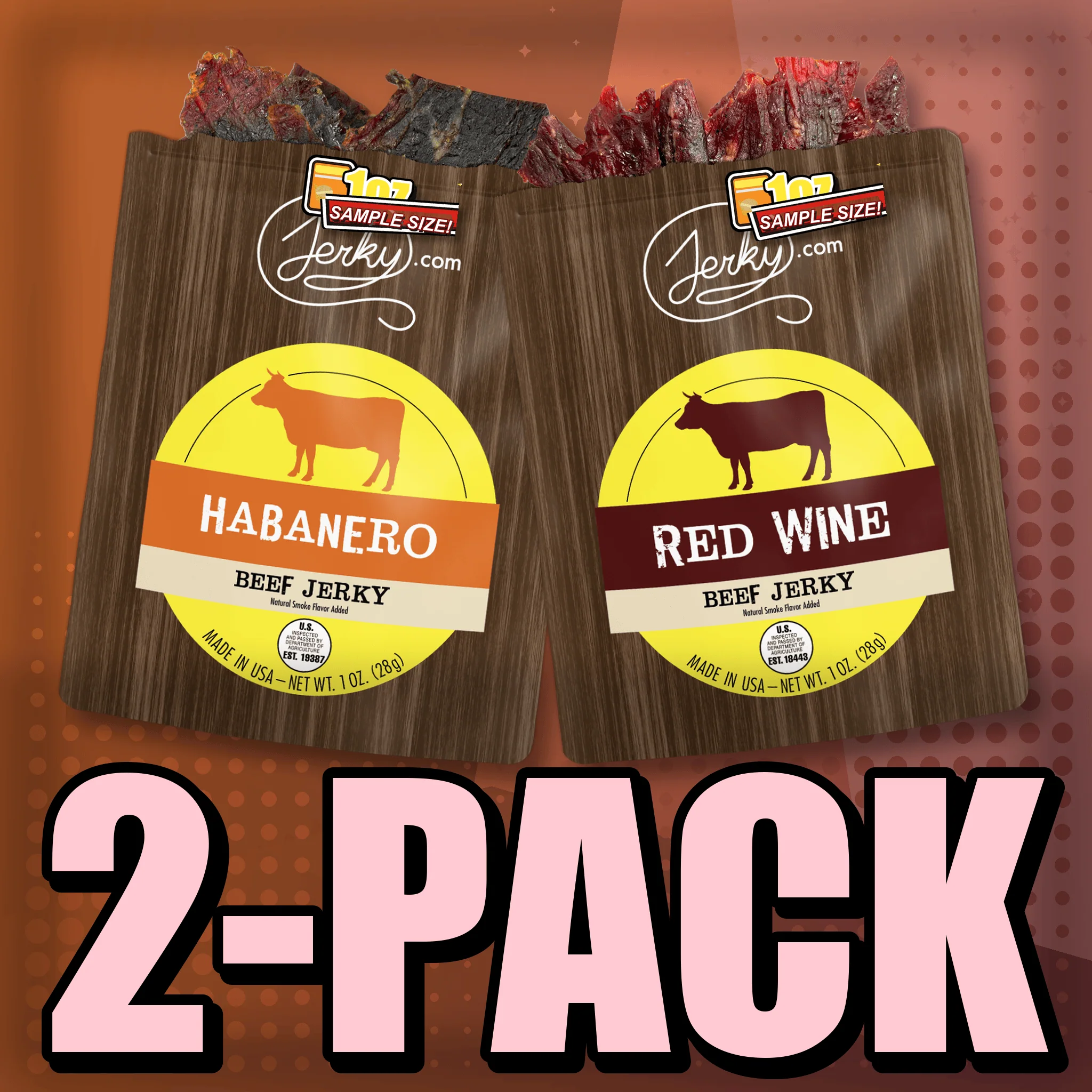 Habanero & Red Wine Flavored Jerky 2-Pack