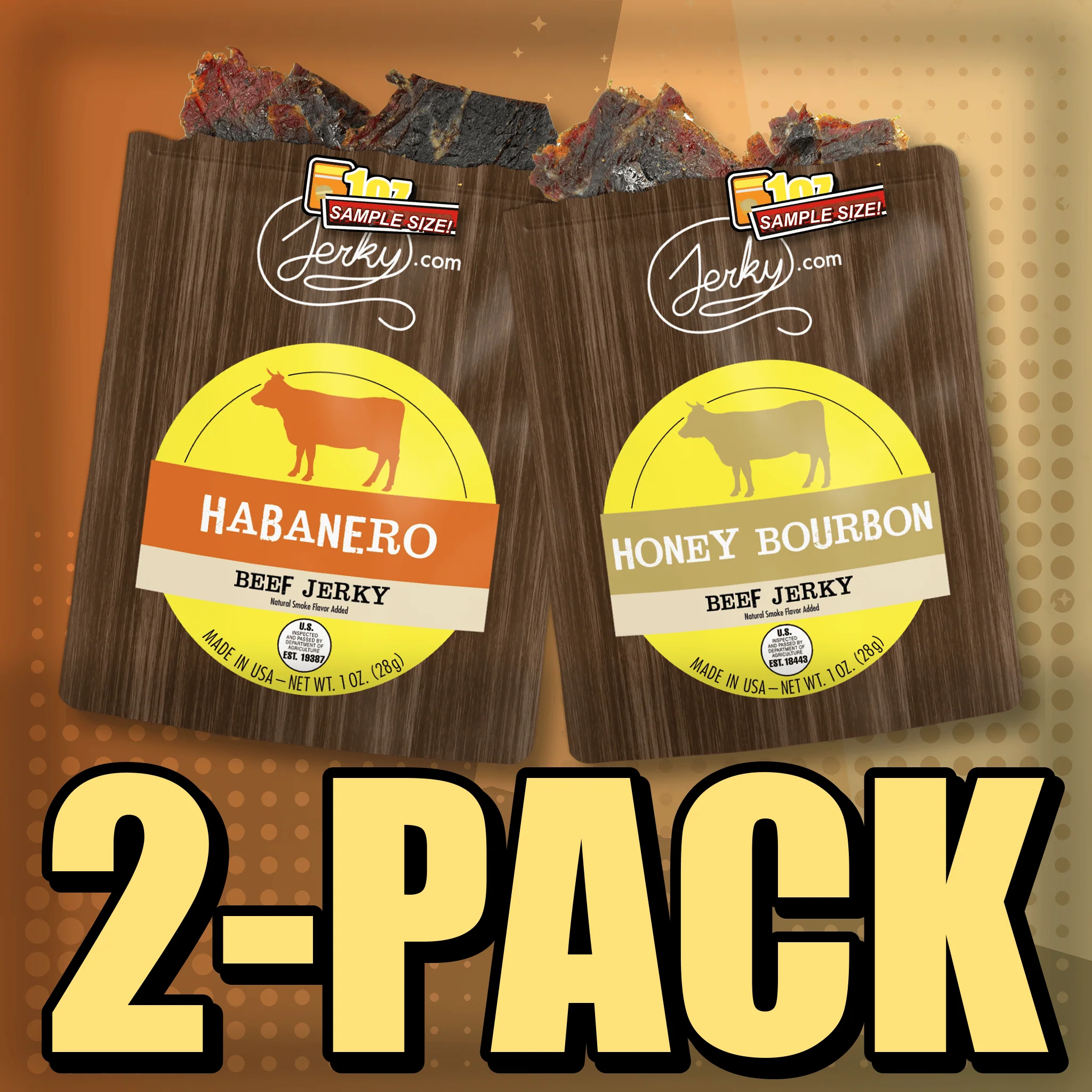 Habanero & Honey Bourbon Flavored Jerky 2-Pack