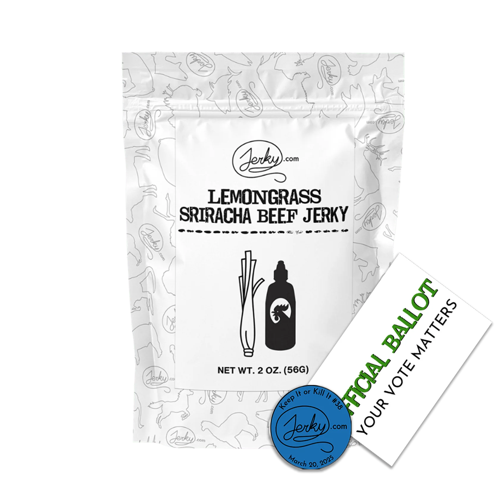 Test Kitchen Batch #52 - Lemongrass Sriracha Beef Jerky Keep It or Kill It Coin & Ballot Bundle